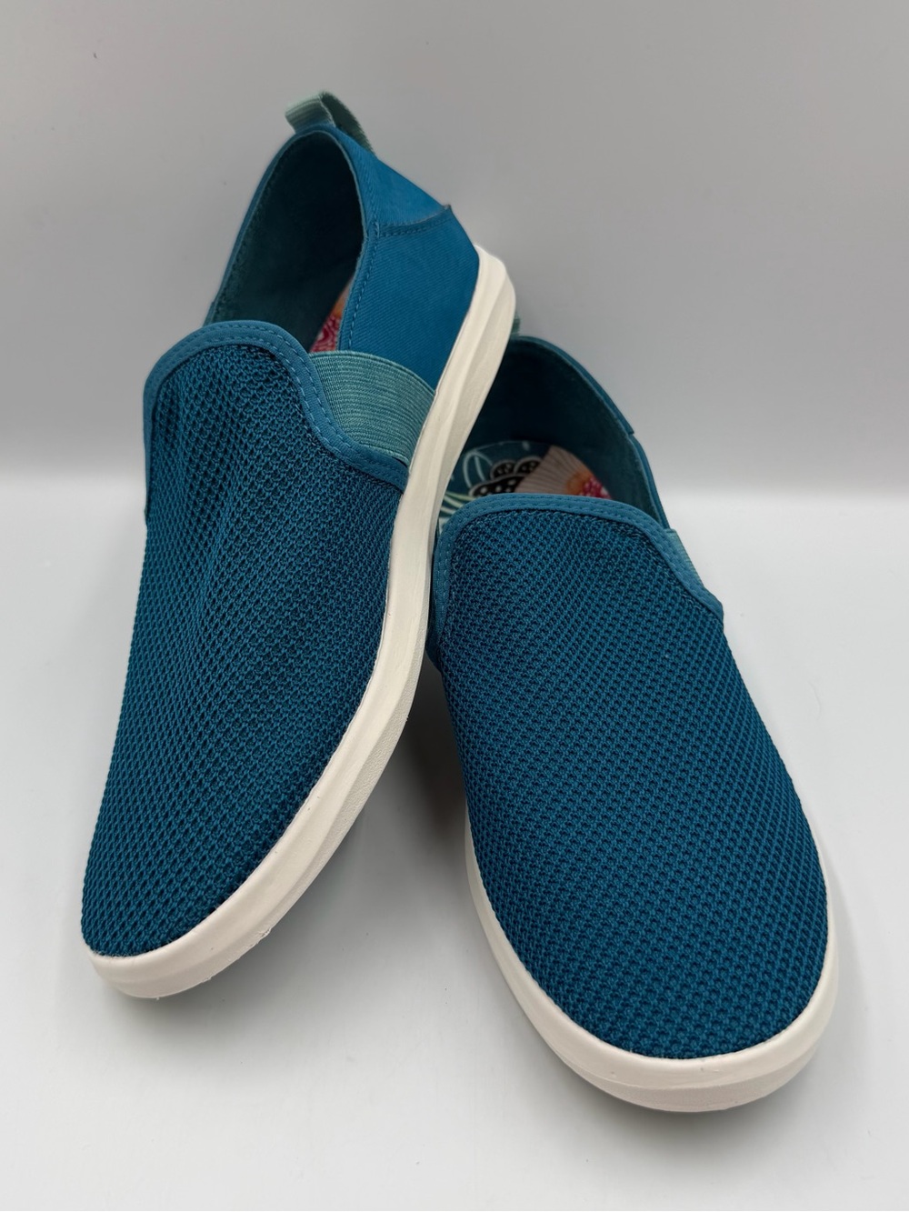 Olukai Hale'Iwa Women 9 Teal Mineral Blue Slip On Mesh Sneaker Comfort Cushioned